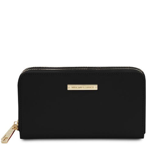 Gaia - Double zip around leather wallet